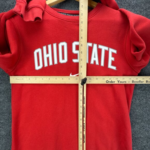 Nike Ohio State Sweatshirt Small Red Pullover Buckeyes Center Swoosh Crew Neck - Picture 11 of 12